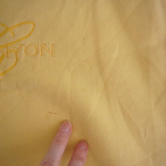 Vtg '90s Hanes Heavyweight Cotton Yellow Grand Canyon Crewneck Sweater 2XL - Picture 11 of 11